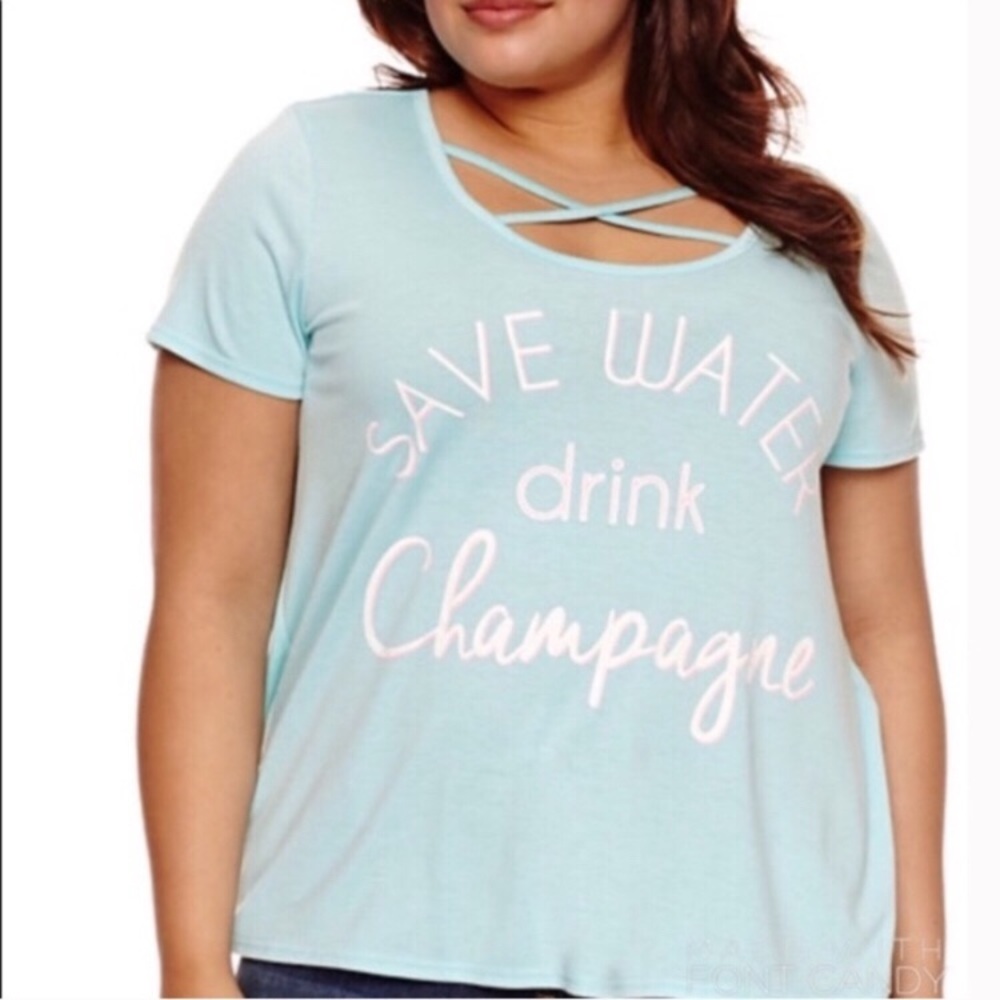 0X Save Water, Drink Champagne Short Sleeve Tee
